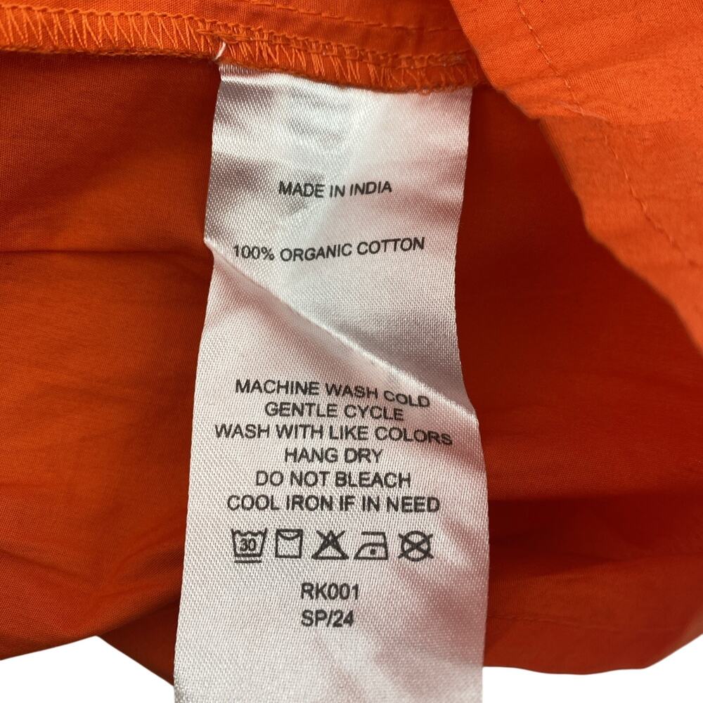 Quince 100% Organic Cotton Tiered Short Dress Vermilion Red Size XL - Picture 5 of 6